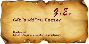 Gáspáry Eszter névjegykártya